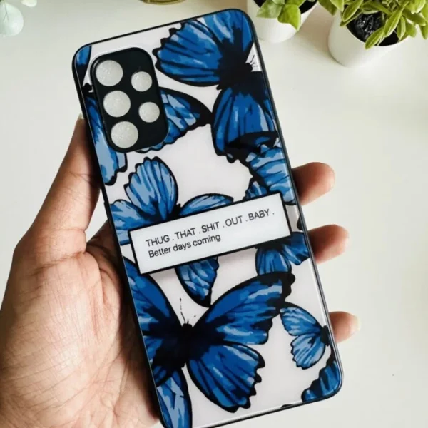 Blue Butterfly quote designer 2d case