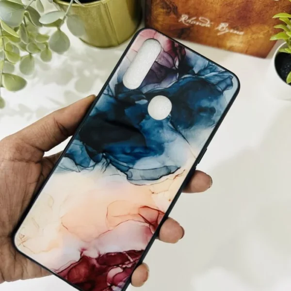 Blue peach marble 2d case