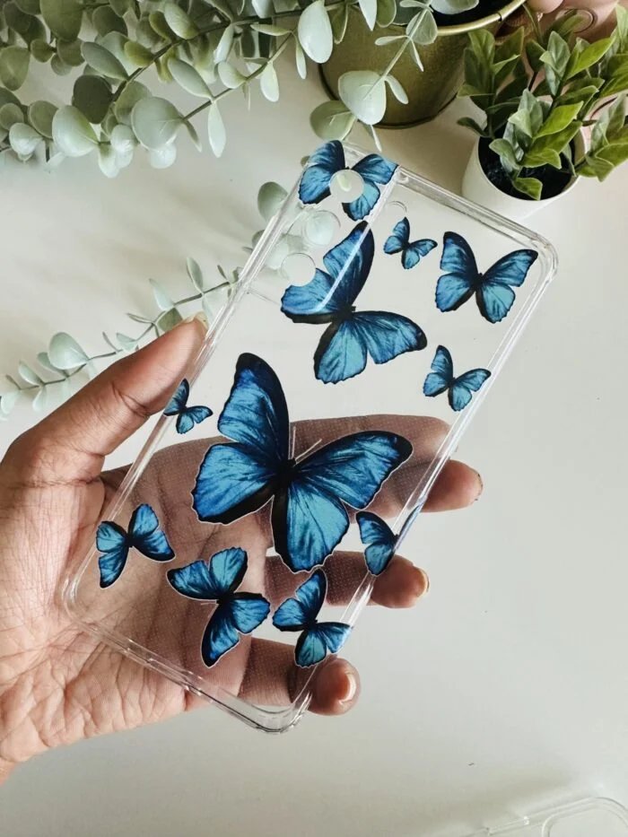 Blue butterfly aesthetic Semi Transperent Case